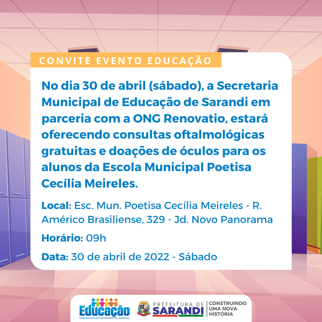 Convite Evento Educação - 30/04/2022